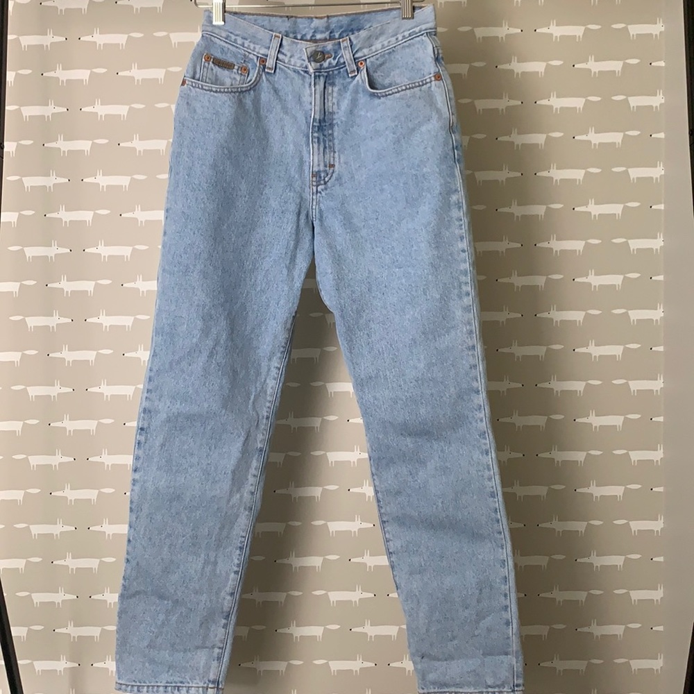 Calvin Klein Vintage Hi Waist Light Wash Mom Jeans